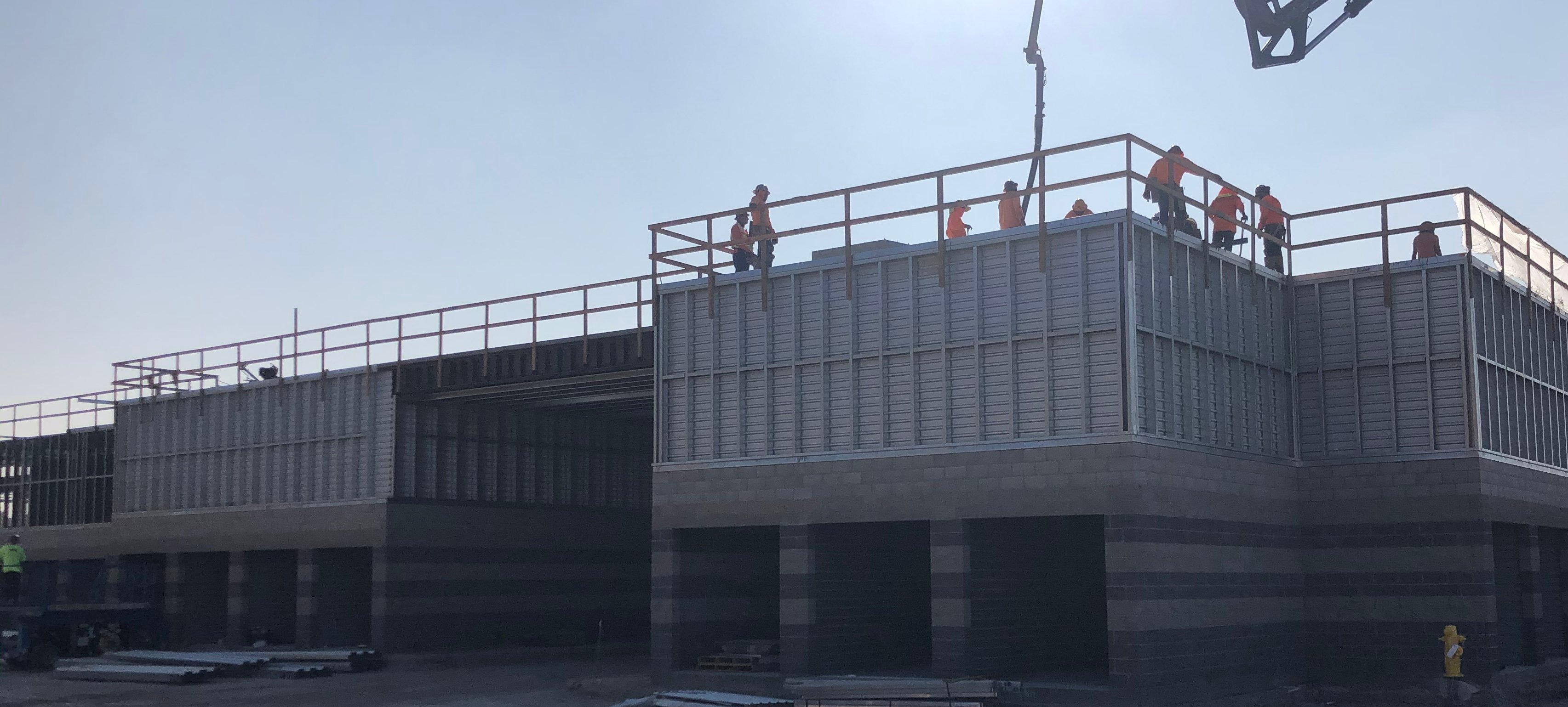 construction site with sun
