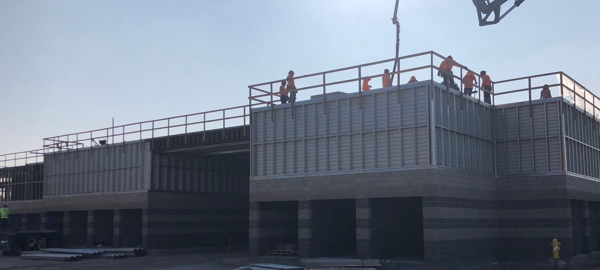 construction site with sun